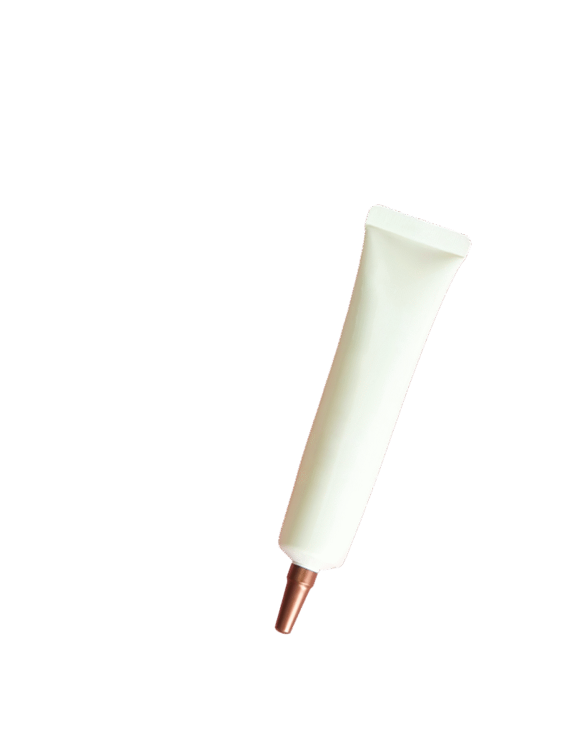 White topical cream or personal care product tube to be submitted for cosmetic product testing